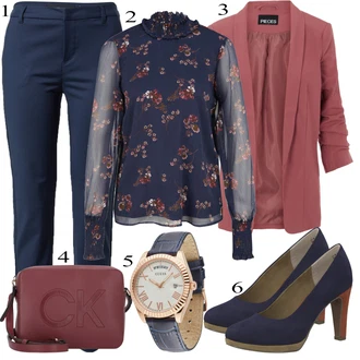 Chino Outfit sa Tamnoplava/Plava Hlače od muslina/Poslovna Hlača/Hlače s Prorezom/Treggings/Chino Hlače/Rastezljiva Hlača/Hlača od Odijela/Uske Hlača/Skinny Hlače VERO MODA "Tvoj otmjeni outfit"