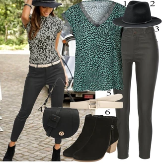 outfit mit Črna Torba za čez ramo ESPRIT "Oblačila za pomlad"
