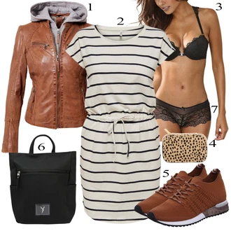 Outfit s Černá/Růžová/Tmavě šedá/Šedá Průsvitná kalhotka/Tanga/Průhledná kalhotka/Spodní Kalhotky/Kalhotky/Klasické Kalhotky/Brazilské Kalhotky Lascana "Praktický vzhled"