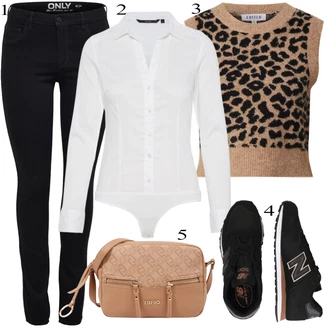 Bombaž outfit mit Krem/Bela Srajca/Bluzasti Body/Slim Fit Bluza VERO MODA "Oblačila za pomlad"