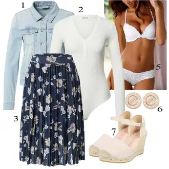 Outfit s Bílá/Krémová/Růžová/Hnědá Sada kalhotek podprsenky/Pánské boty ve velikosti 11/Krajková podprsenka/Krajkový set spodního prádla/Průsvitná podprsenka a podprsenka s kosticí/Sada Kalhotek s Drátěnou Podprsenkou/Podprsenka s kosticemi Lascana "Jarní outfit"