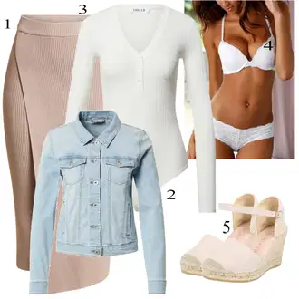 Outfit s Béžová Midi tylová sukně/Midi Sukně Guess "Cool každodenní outfit"