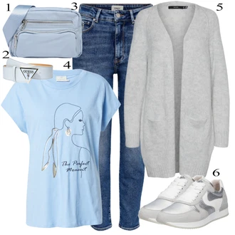 Dlouhé / Maxi Outfit s Šedá Dlouhá tylová sukně/Svetrové Šaty/Dlouhé Kardigany/Dlouhý Zimní Kabát/Dlouhý Svetr VERO MODA "Praktický vzhled"