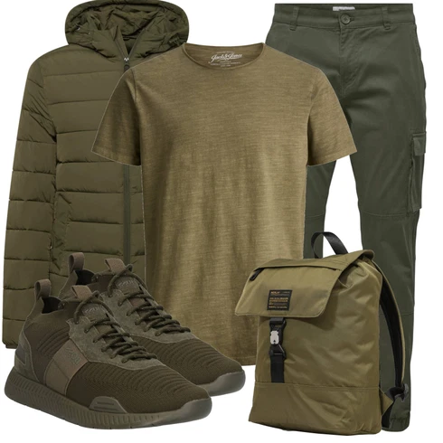 DunkelGrün/Khaki/Grün Cargohose/Cargo-Jogginghose/Funktionshose Only & Sons kombinieren