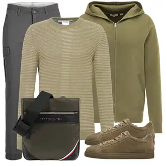 7/8-lang Outfit mit Grau/Khaki/Hellgrau/Dunkelgrau/Braun/Lila CargoHose/Cargo-JoggingHose/FunktionsHose/Zip Off Hose Jack & Jones "Praktischer Look"
