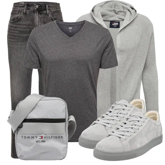 Outfit mit Grau/Hellgrau/Dunkelgrau Damen 7/8-Länge Jeans/Cropped Jeans/Dad Jeans/Girlfriend Jeans/Jeans mit Schlitz/Mom Jean/Formelles Hemd/Straight Leg Jean/Tapered-Jeans/Vintage Jeans levi's ® "Praktischer Look"