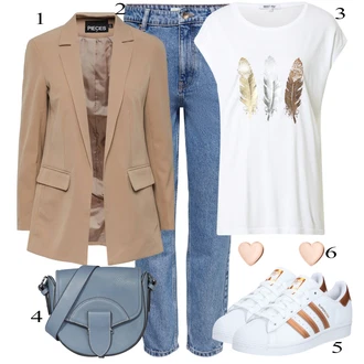Superstar Outfit s Bílá Teniska Adidas Originals "Ulice Styl Outfit"