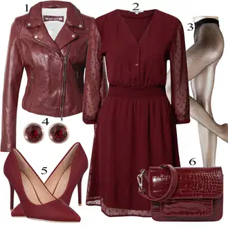 Mom Pričest Outfit sa Tamnocrvena/Crvena/Ljubičasta Haljina Veći Broj About You "Zimski outfit"Look: Rap, Mom, Old Money, Vintage, Preodjeven, Elegantan, Romantičan, 20-ih godina, Western, Bal, Rođendan, Brvnare, 40. rođendan, Majčin dan, Valentinovo, 60. rođendan, Koncer, Božić, Pričest, Posebne prigode, Prije vjenčanja