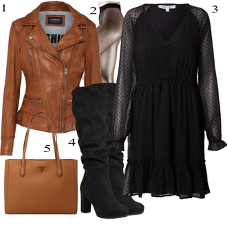 Outfit s Béžová/Růžová Síťovaná punčocha/Síťovaný punčocháč Falke "Ulice styl outfitu"