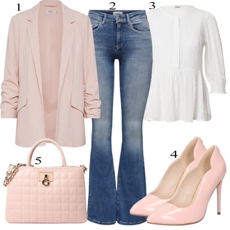 outfit mit Roza/Bež/Modra Buffalo "Oblačila za pomlad"