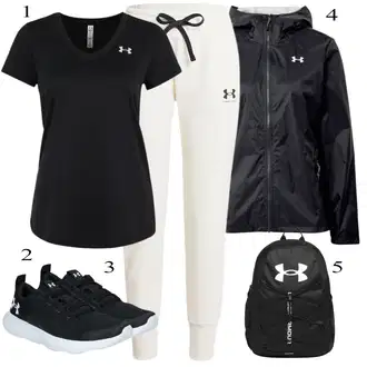 Duga/maxi Outfit sa Hlače Visokog Struka/Sportske hlače Under Armour "Zimski outfit"