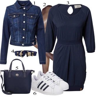 Gube outfit mit Obleka iz jerseya "Oblačila za pomlad"