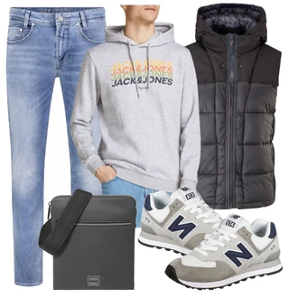Outfit mit Grau Sneaker/Leder Sneaker New Balance "Street Style Outfit"