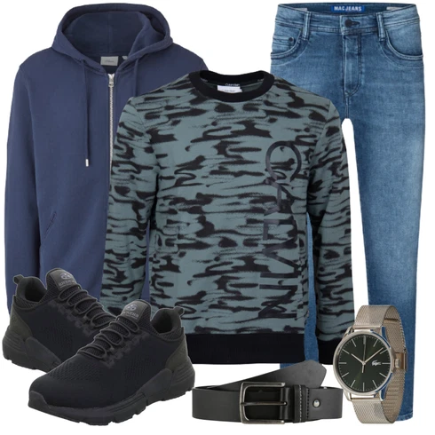 Sweatshirt S.Oliver kombinieren mit Schwarz Gürtel BURTON MENSWEAR LONDON