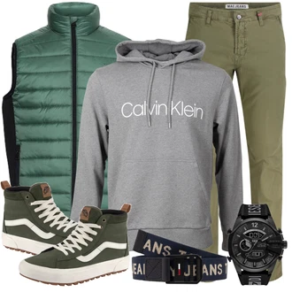 Outfit mit Grau Sneaker Vans "Street Style Outfit"