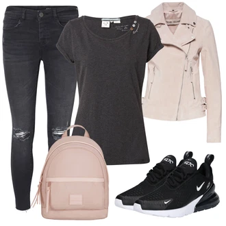 Air Max 270 Outfit s Šedá/Tmavě modrá/Tmavě šedá/Modrá Bota na kolo/Golfová bota/Bota na fitness/Kopačka na umělý povrch/Bota do vody/Přibližovací bota/Bota barefoot Nike Sportswear "Ulice Styl Outfit"