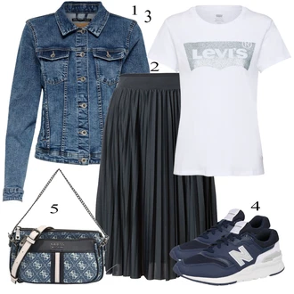 90tá léta Outfit s Červená Balónová košile/Jednoduchý top/Ležérní top/Zkrácený Top/Pletený top/Pletené tričko/Košilový top/Krátký top levi's ® "Ulice Styl Outfit"Look: 80tá léta, 90tá léta, Francouzské, Mom, Univerzitní