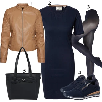 Outfit s Černá Teniska MARCO TOZZI "Ulice Styl Outfit"