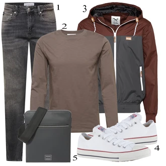 outfit mit Siva/Bela Superga Converse "Priložnostna oblačila"