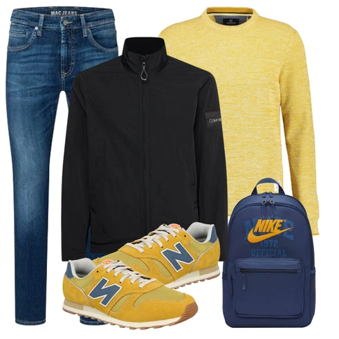 Gelb Schuh Sneaker/Leder Sneaker New Balance kombinieren