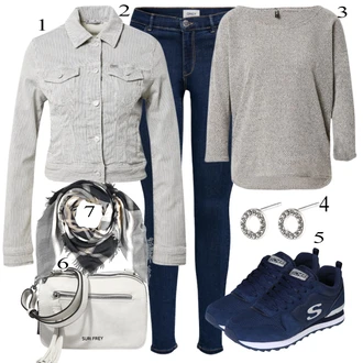 Ležérní Outfit s Tmavě modrá/Modrá Skinny Kalhoty/Džínové Legíny/Jeggings Only "Ulice Styl Outfit"Look: Styl, Rad, Emo, Ležérní, Cool, Francouzské, Skromné