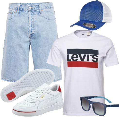 Lang Weiß/Schwarz/Rot/Dunkelblau Umstands T-Shirt/Print Shirt/Kurzarm T-Shirt/T-Shirt Training/Ausgefallenes T-Shirt/T-Shirt Mit Print/Funktions T-Shirt levi's ® kombinieren