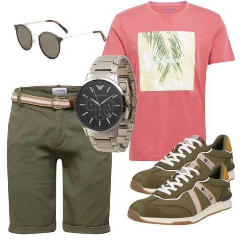 Rosa Casual T-Shirt Jack & Jones kombinieren