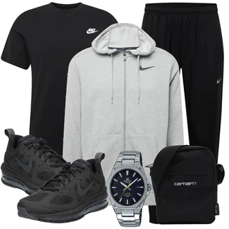 Schmal Kurvige Outfit mit Schwarz Bluse Große Größe/Shirt & Top Große Größe/T-Shirt Training/Funktions T-Shirt/Kurzarm T-Shirt/Ausgefallenes T-shirt Nike Sportswear "Alltags Outfit"