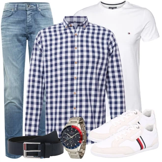 Outfit mit Weiß Sneaker Tommy Hilfiger "Alltags Outfit"