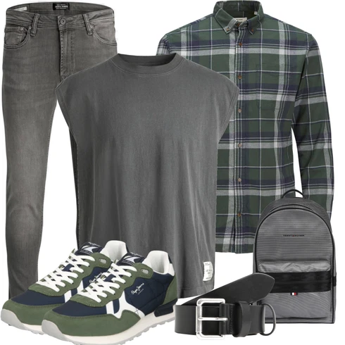 Grau/Schwarz Rucksack Tommy Hilfiger kombinieren mit Grau/Hellgrau/Dunkelgrau Lederjacke/Thermojeans/Slim Fit Jeans/Leder Schuhe/Damen 7/8-Länge Jeans/Jeans mit Schlitz/Knöchelstiefel/Cropped Jeans/Tapered-Jeans/Push up Jeans/Winterjacke Jack & Jones