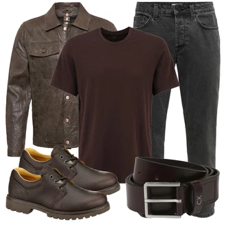 Outfit mit Schwarz Lederjacke Freaky Nation "Alltagsoutfit"