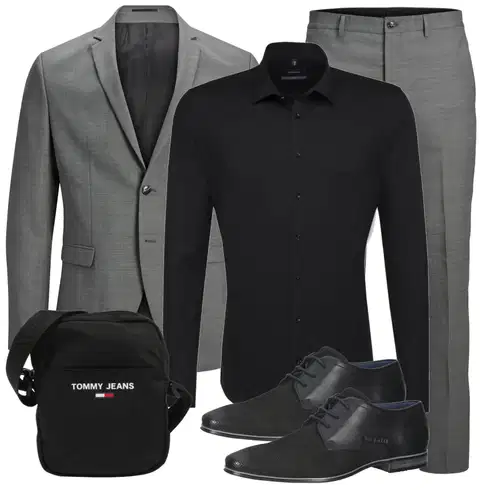 Grau/Hellblau/Blau Anzug Sakko/Anzug/Kostüm Jack & Jones kombinieren