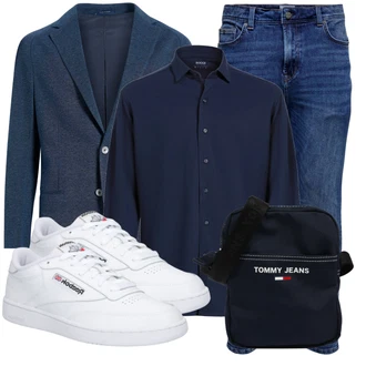 Retro Outfit mit Grau/Fliederfarben Leder Sneaker/Sneaker Low/Skateschuh/Schmaler Sneaker/Vintage Sneaker Reebok "Büro Outfit"Look: Esthetische, Classic, Reggaeton, Retro, Schlichte, Sportlich, Streetwear, Unisex
