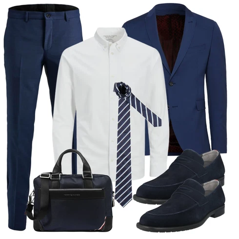 Dunkelblau/Blau/Hellblau Business Hose/AnzugHose/Slim Hose/Chino Hose Jack & Jones kombinieren