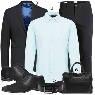 outfit mit Modra Poslovna Srajca Tommy Hilfiger "Praktičen videz"