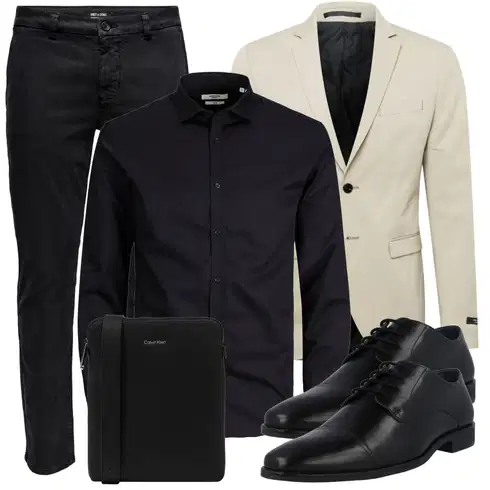 Schwarz/Dunkelblau Bluse Große Größe/Business Hemd/Businesshemd/Hemdbluse/Casual Hemd Jack & Jones kombinieren