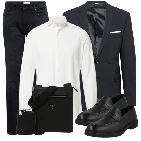 Grau Business Hemd JOOP! kombinieren mit Dunkelblau/Blau Jeans Herren Lederjacke/ThermoJeans/Winterjacke/Slim Fit Jeans/Straight Leg Jean/Regular-Fit Jeans/Leder Schuhe/Sportschuhe Tommy Jeans