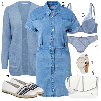 Vintage kombinacije Denim/Traper sa Plava Haljina Veći Broj Only "Zimski outfit"