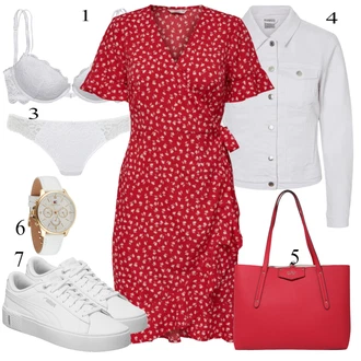 Do koljena Svatovski gost Outfit sa Crvena/Tamnocrvena Haljina Veći Broj/Tunika Only "Zimski outfit"