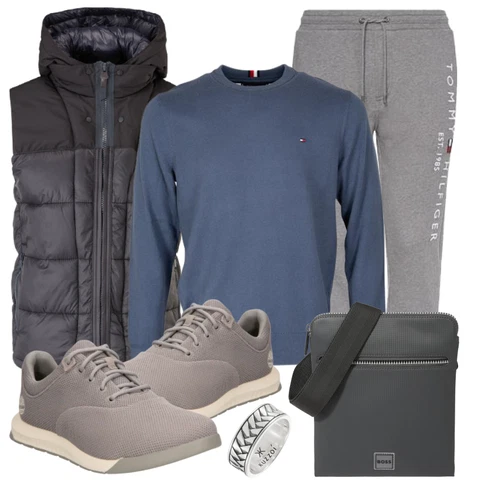 Türkis/Grau Hoodie Sweatshirt/Hoodie Tommy Hilfiger kombinieren