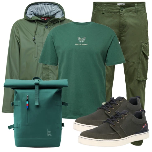 DunkelGrün/Grün 2in1 Jacke/Bundeswehr Parka/Funktionsjacke/Parka-übergangsjacke/Regenjacke/Ripstopjacke/Nachhaltige Jacke/Trekkingjacke/Wachsjacke Derbe kombinieren