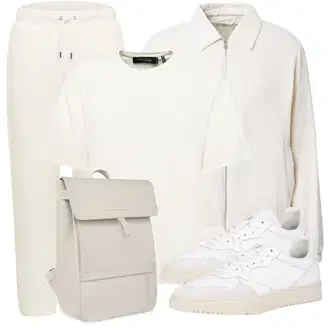 Outfit mit Creme/Weiß/Beige Vintage Strickjacke/Stehkragen-Strickjacke/Strickjacke Gefüttert/Baumwoll Strickjacke/Kurze Strickjacke/Wolle Strickjacke/Sommerstrickjacke/Cordjacke/Nachhaltige Jacke/Sommerjacke/Vintage Jacke/Frühlingsjacke DAN FOX APPAREL "Cool für die Freizeit"