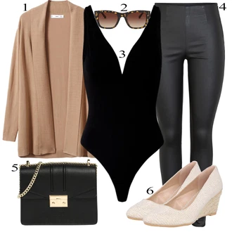 Outfit s Hnědá Dlouhý Zimní Kabát/Dlouhé Kardigany/Dlouhý Svetr/Dlouhá tylová sukně/Svetrové Šaty Mango "Jarní Outfit"