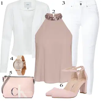 Krátké Velikosti Outfit s Bílá/Krémová Krátké Sako/Smokingové sako/Pletený Sako/Teplákový blejzr/Kožená Pánská Bund/Blejzrové Bund/Elegantní Sako/Blůzové Sako/Kožená bunda pro muže/Neformální Sako Ichi "Jarní Outfit"