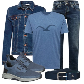 Outfit mit Dunkelblau/Blau/Hellblau Ledergürtel/Klassische Gürtel/Frauengürtel Ohne Schnalle/Casual Gürtel Vanzetti "Cooler Look für den Frühling"