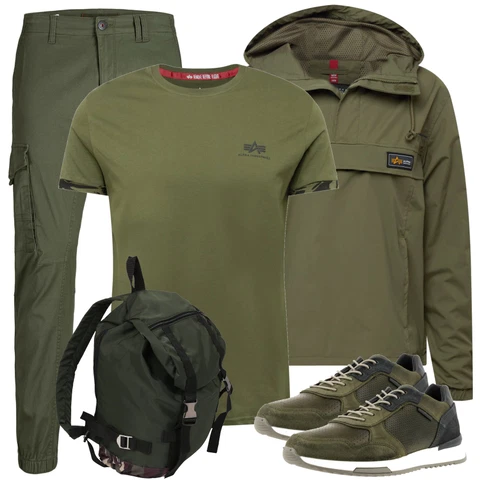 Camouflage Dunkelgrün/Khaki CargoHose/FunktionsHose/Zip Off Hose/Twill Hose/TrekkingHose Jack & Jones kombinieren
