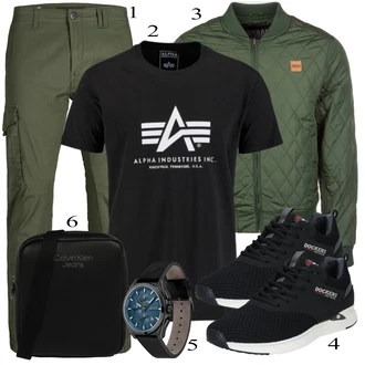 outfit mit Bela/Črna Casual Majica Alpha Industries "Praktičen videz"
