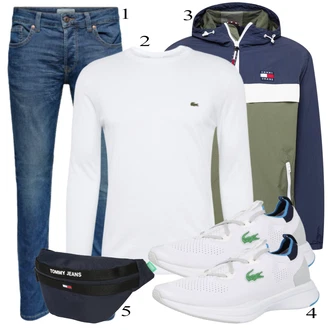 outfit mit Bela Lacoste, Siva/Bela Superga Lacoste "Priložnostna oblačila"
