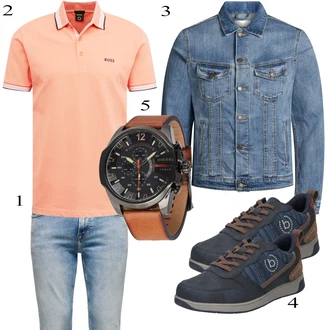 outfit mit Modra Denim Jakna Jack & Jones "Vsakdanja oblačila"