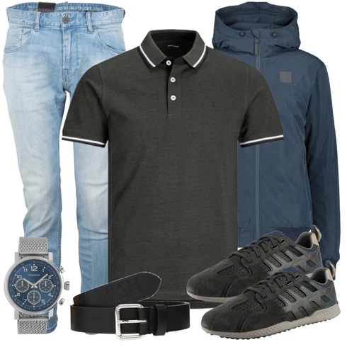 Schwarz Poloshirt Jack & Jones kombinieren
